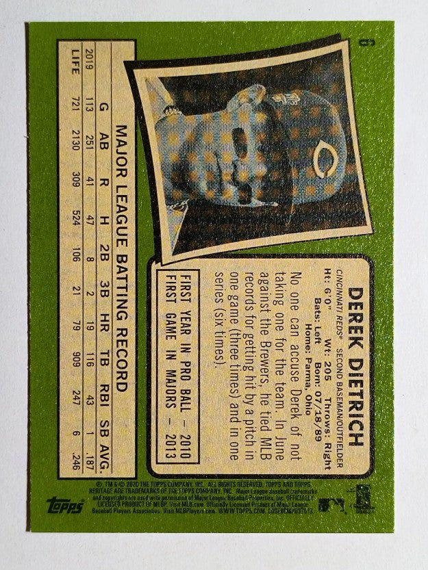 2020 Topps Heritage #6 Derek Dietrich