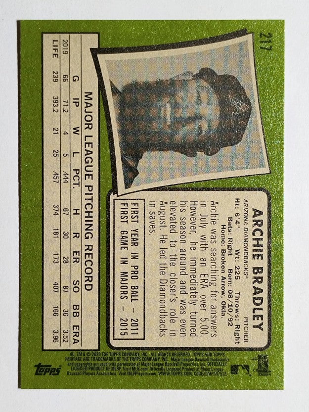 2020 Topps Heritage #217 Archie Bradley