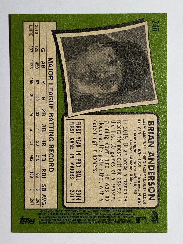 2020 Topps Heritage #240 Brian Anderson