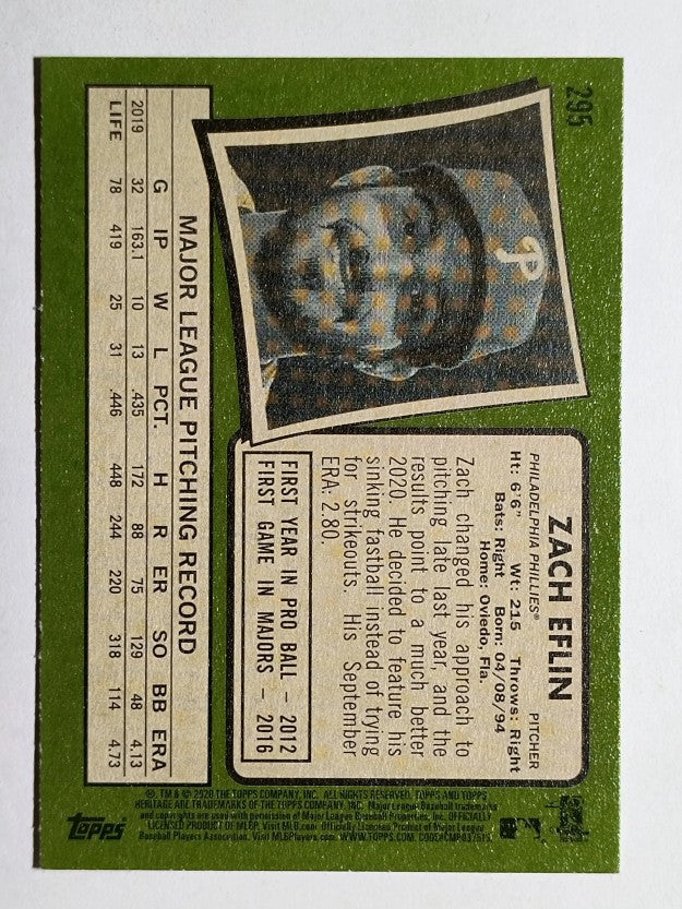 2020 Topps Heritage #295 Zach Eflin