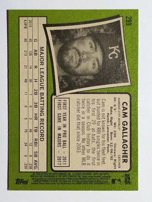 2020 Topps Heritage #299 Cam Gallagher