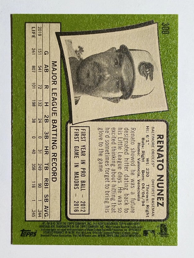 2020 Topps Heritage #300 Renato Nunez