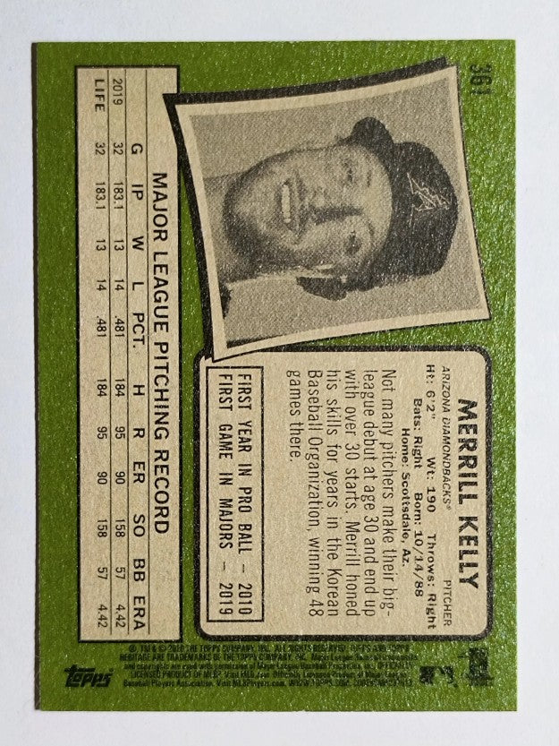 2020 Topps Heritage #361 Merrill Kelly