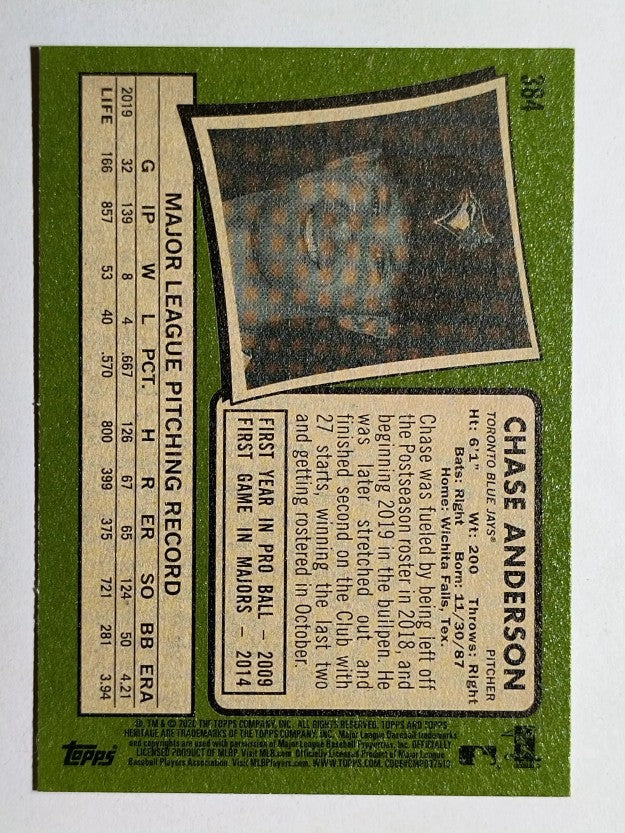 2020 Topps Heritage #384 Chase Anderson