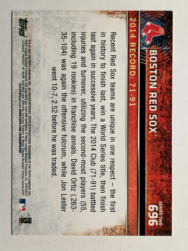 2015 Topps #696 Boston Red Sox