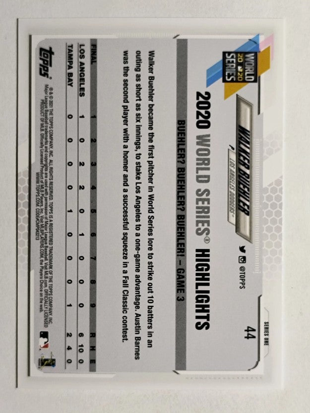 2021 Topps #44 Walker Buehler WSH