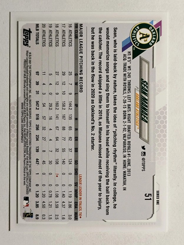 2021 Topps #51 Sean Manaea