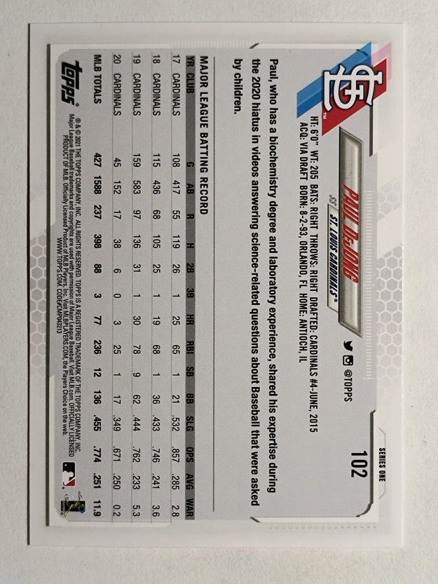 2021 Topps #102 Paul DeJong