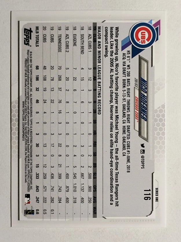 2021 Topps #116 Nico Hoerner FS