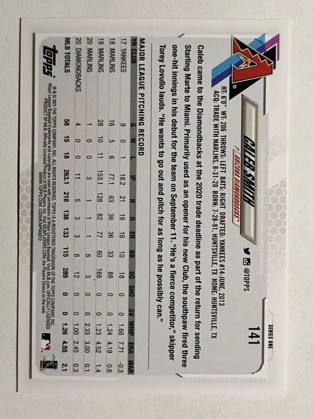 2021 Topps #141 Caleb Smith
