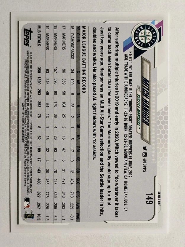 2021 Topps #149 Mitch Haniger