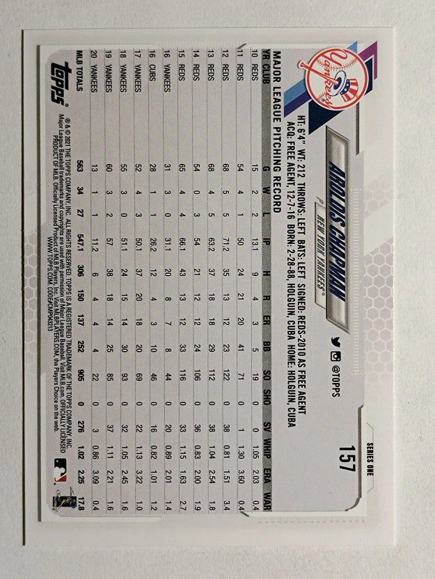 2021 Topps #157 Aroldis Chapman