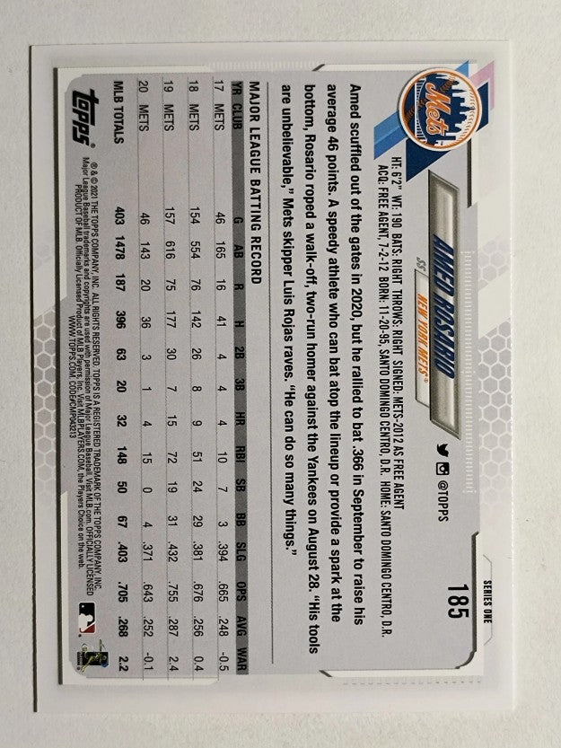 2021 Topps #185 Amed Rosario