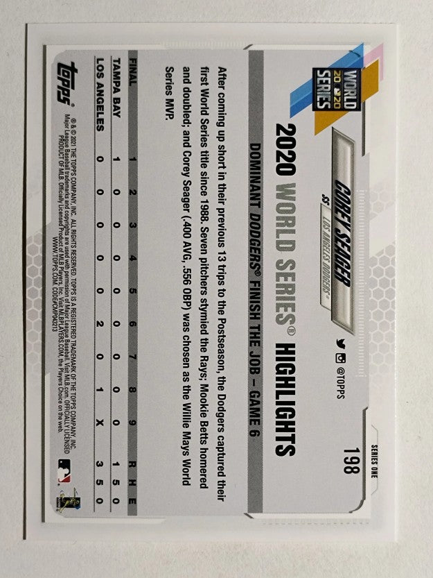 2021 Topps #198 Corey Seager WSH