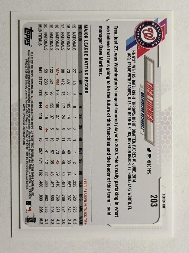 2021 Topps #203 Trea Turner