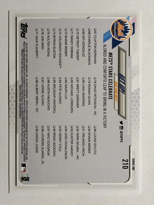 2021 Topps #210 Get Up!/Pete Alonso/Michael Conforto