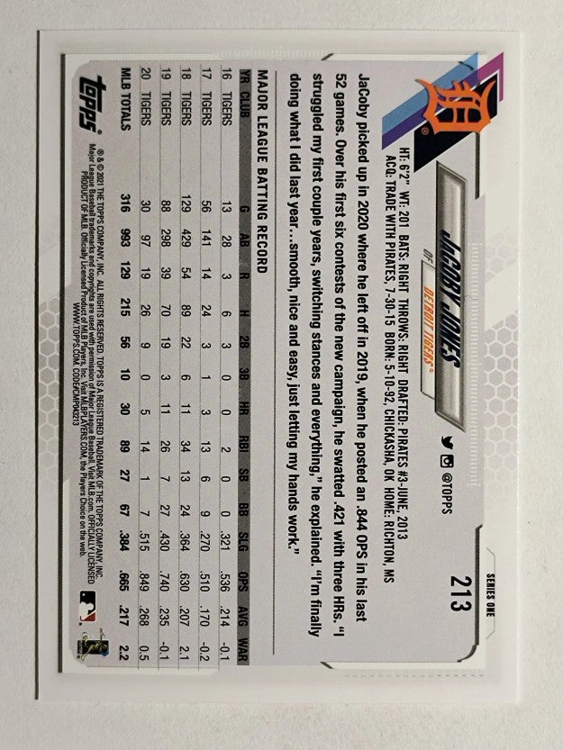 2021 Topps #213 JaCoby Jones
