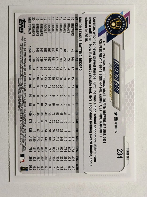 2021 Topps #234 Lorenzo Cain