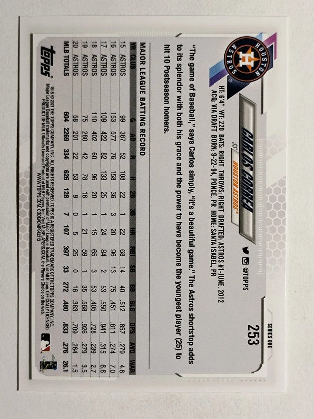 2021 Topps #253 Carlos Correa
