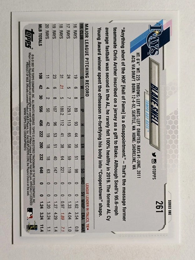 2021 Topps #261 Blake Snell