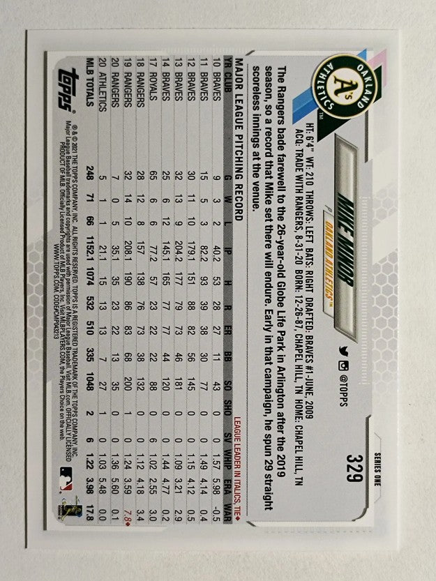 2021 Topps #329 Mike Minor