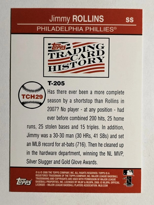2008 Topps Trading Card History #TCH29 Jimmy Rollins