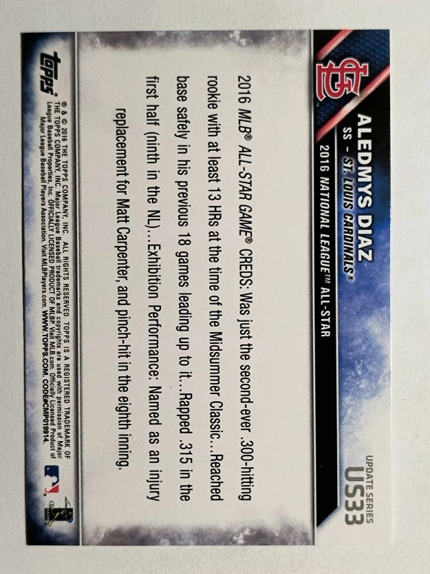 2016 Topps Update #US33 Aledmys Diaz AS