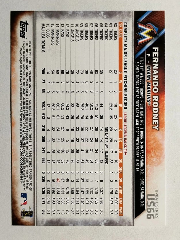 2016 Topps Update #US66 Fernando Rodney