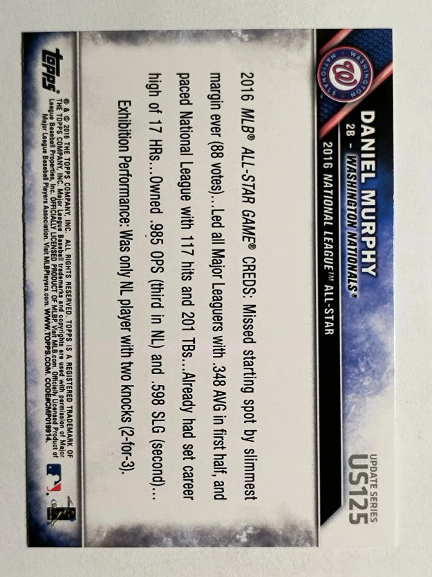 2016 Topps Update #US125A Daniel Murphy AS
