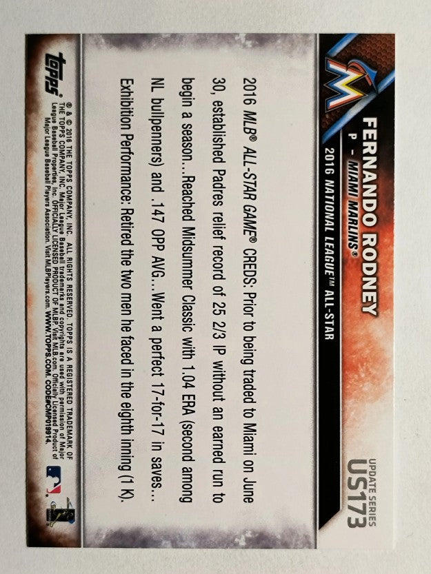 2016 Topps Update #US173 Fernando Rodney AS