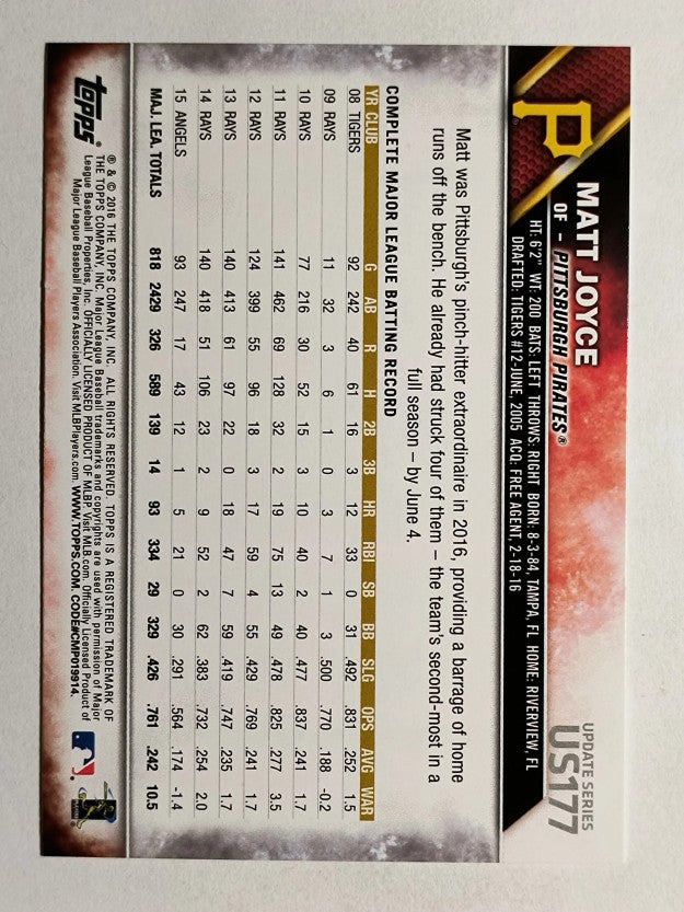 2016 Topps Update #US177 Matt Joyce