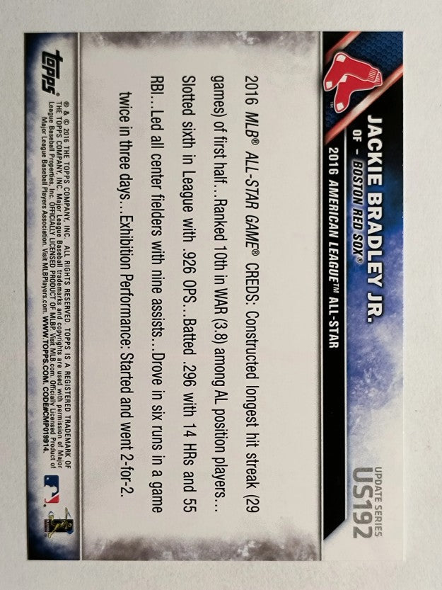2016 Topps Update #US192 Jackie Bradley Jr. AS