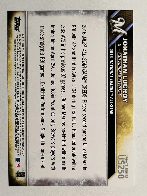 2016 Topps Update #US250 Jonathan Lucroy AS