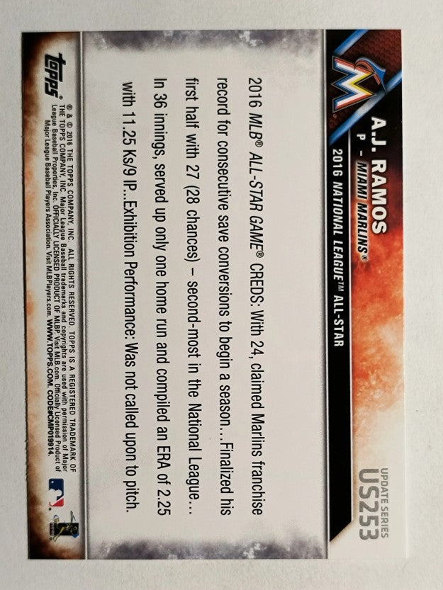 2016 Topps Update #US253 A.J. Ramos AS