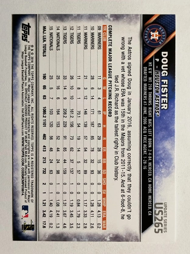 2016 Topps Update #US265 Doug Fister