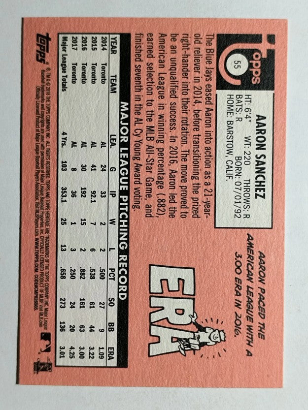 2018 Topps Heritage #55 Aaron Sanchez