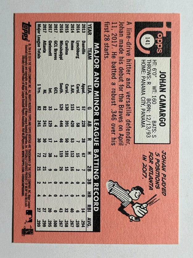 2018 Topps Heritage #141 Johan Camargo