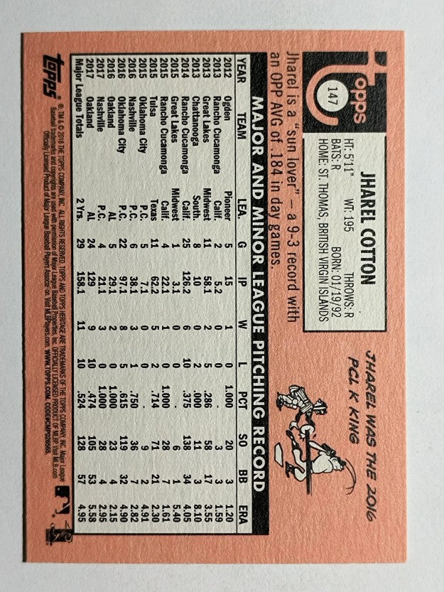 2018 Topps Heritage #147 Jharel Cotton