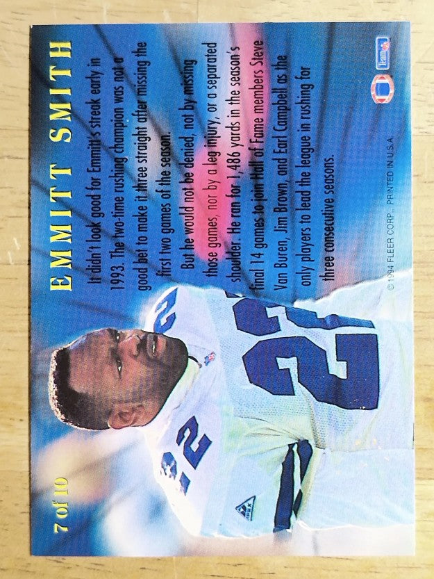 1994 Fleer League Leaders #7 Emmitt Smith