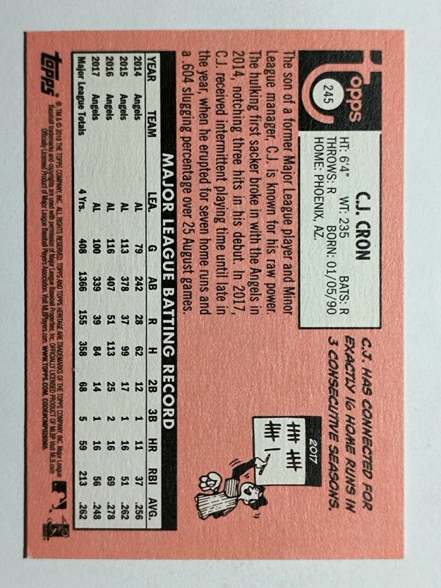 2018 Topps Heritage #245 C.J. Cron
