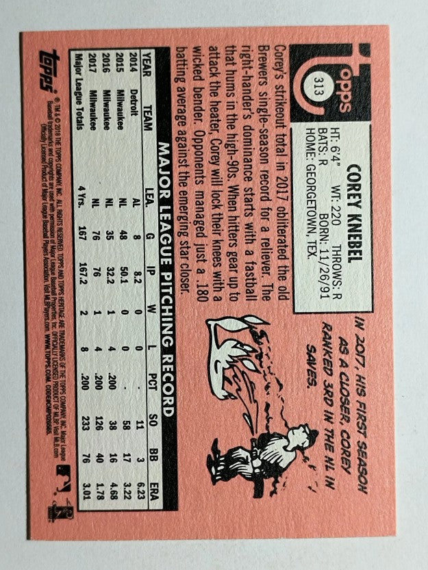 2018 Topps Heritage #313 Corey Knebel