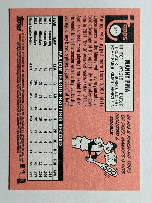 2018 Topps Heritage #344 Manny Pina