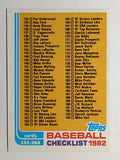 1982 Topps #226 Checklist 133-264