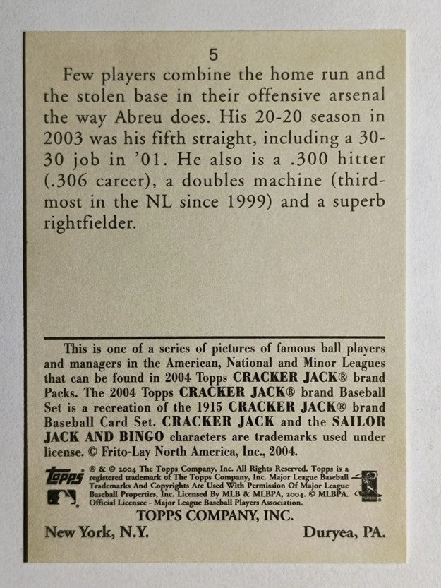 2004 Topps Cracker Jack #5 Bobby Abreu