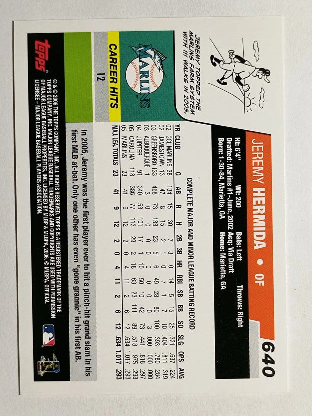 2006 Topps #640 Jeremy Hermida