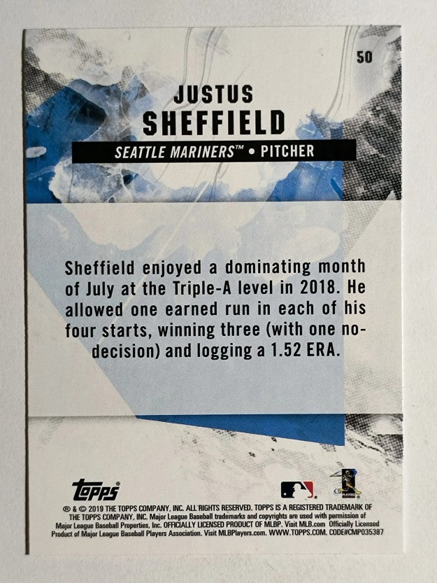 2019 Topps Fire #50 Justus Sheffield RC