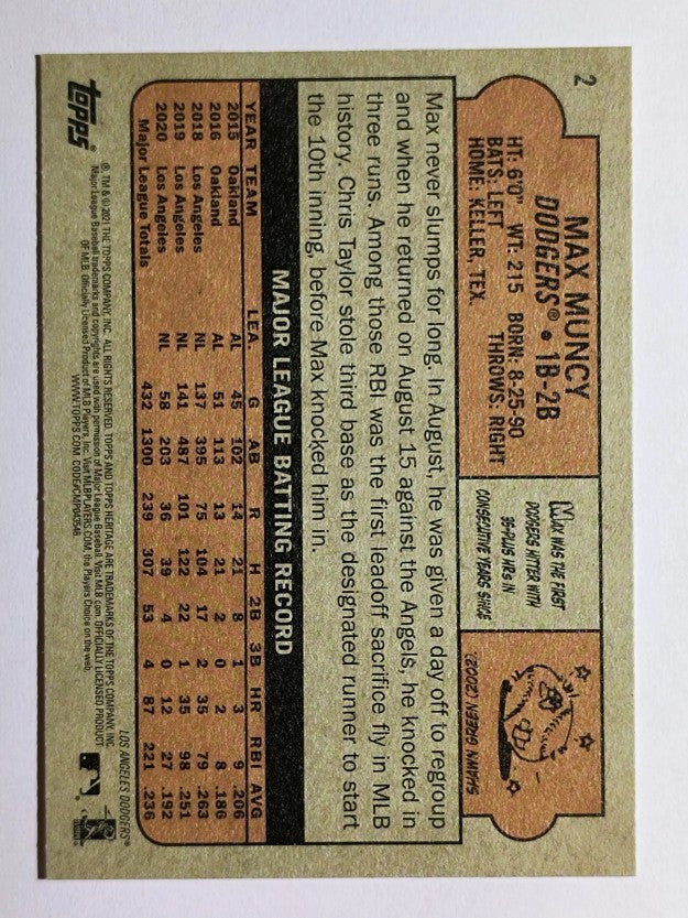 2021 Topps Heritage #2 Max Muncy