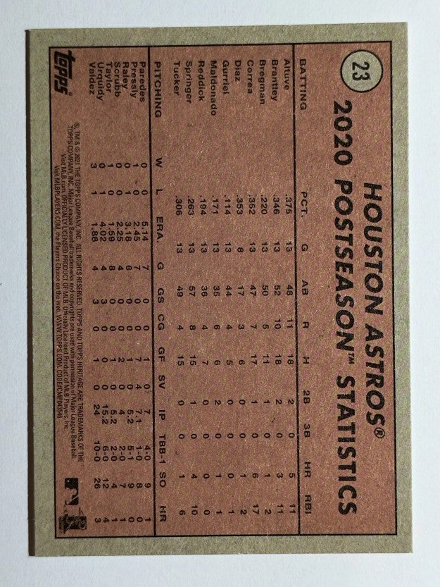 2021 Topps Heritage #23 Carlos Correa PO HL