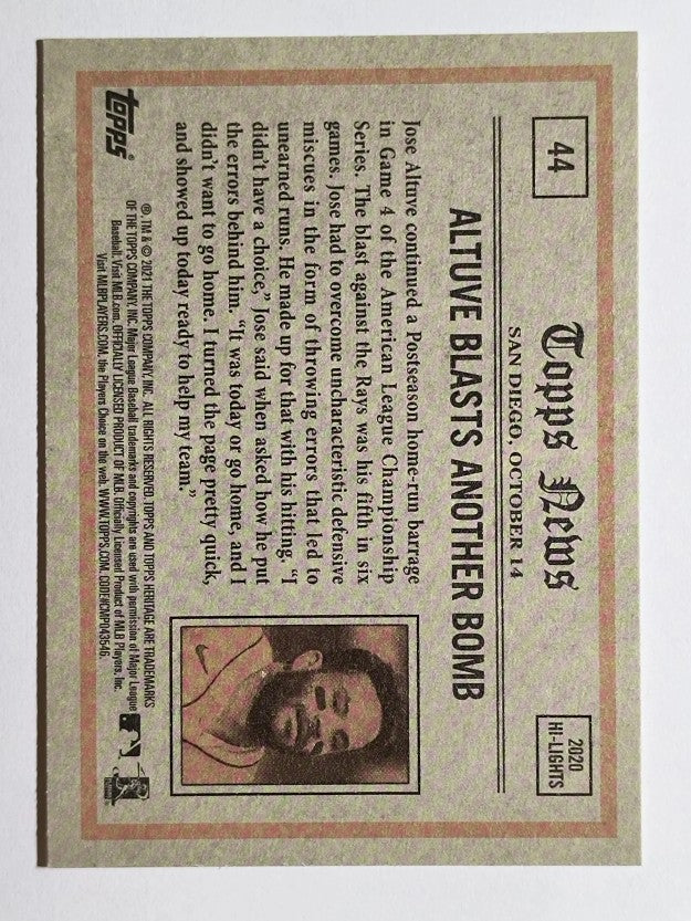 2021 Topps Heritage #44 Jose Altuve IA