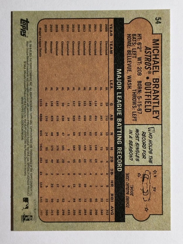 2021 Topps Heritage #54 Michael Brantley